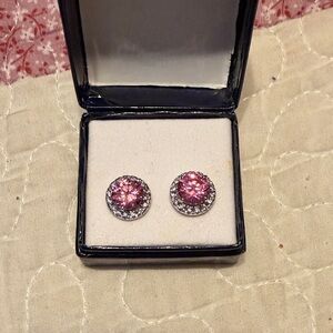 Elegant Pink Stud Earrings